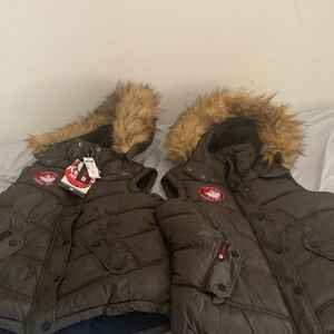 Women's Brown Hooded Puffer Vest